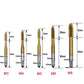 Tap size diagram for inner threads: M3 to M8 straight slot taps with dimensions