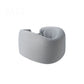 Light blue soft cervical neck brace ring, side angle with curved support
