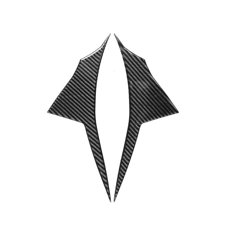 Carbon-fiber style door decorative sticker pair, black chevron star insert with white center