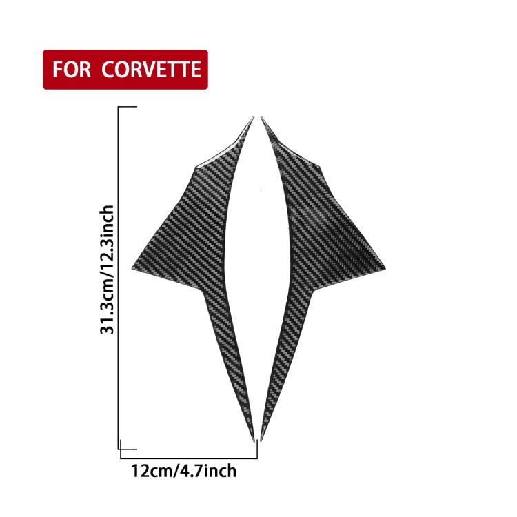 Carbon-fiber style door decorative sticker pair, star-shaped design with white center stripe