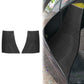 Pair of black carbon-fiber exhaust port stickers near car side opening