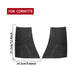 Pair of black carbon-fiber exhaust port stickers, two-piece curved shape