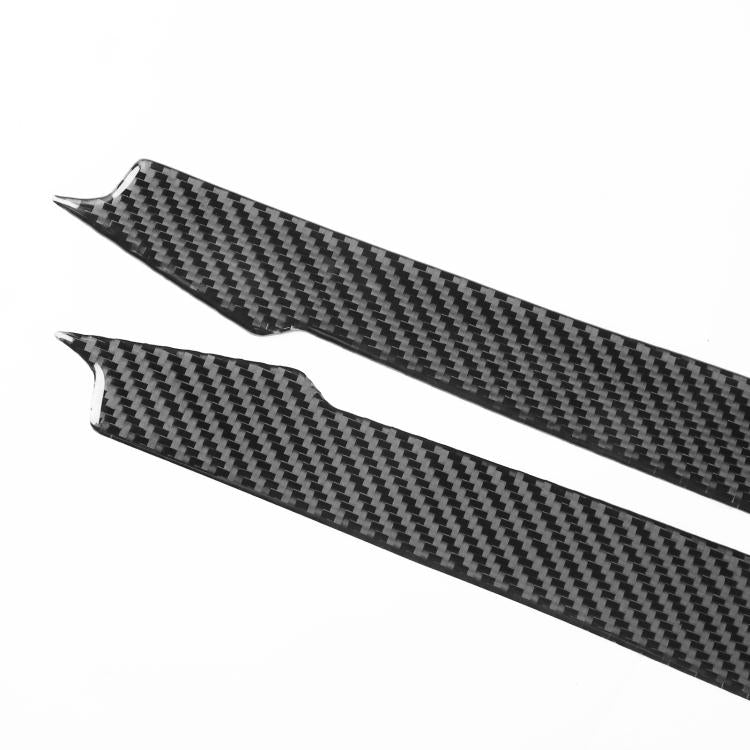 Carbon-fiber front vent sticker pair, two long vent trims, angled view