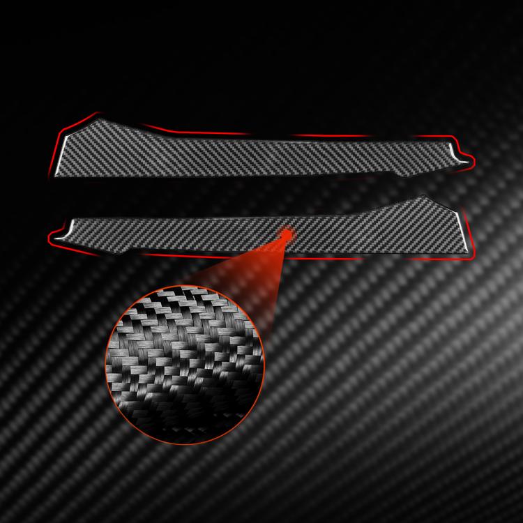 Carbon-fiber vent sticker set with red guide outline and weave texture close-up