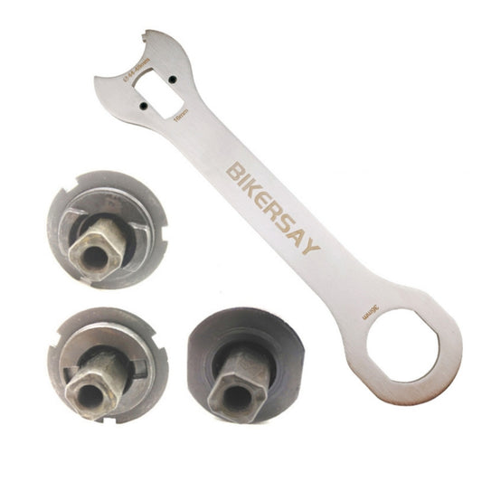 Bicycle axle removal tool tail hook wrench with three interchangeable axle end cups