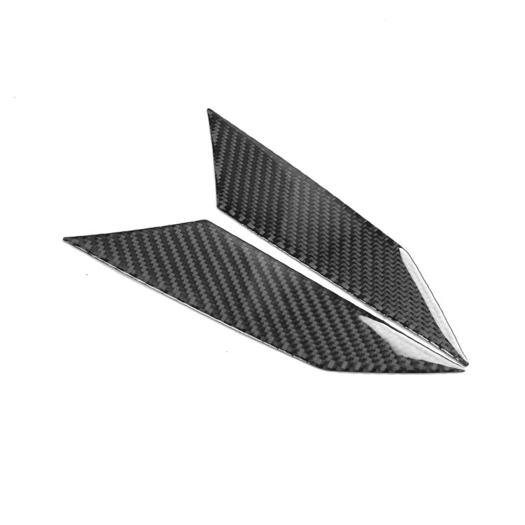 Carbon-fiber taillight accent stickers, two triangular covers with silver edge