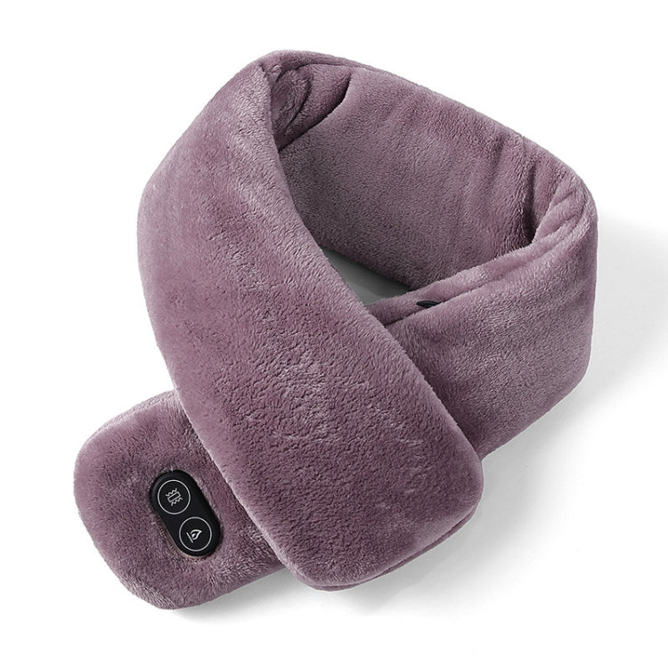 Lavender heated massage neck scarf with soft plush wrap and built-in control panel