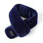 Royal blue heated massage neck scarf with plush collar wrap and control button