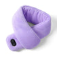 Light purple heated massage neck scarf with soft plush collar and control button