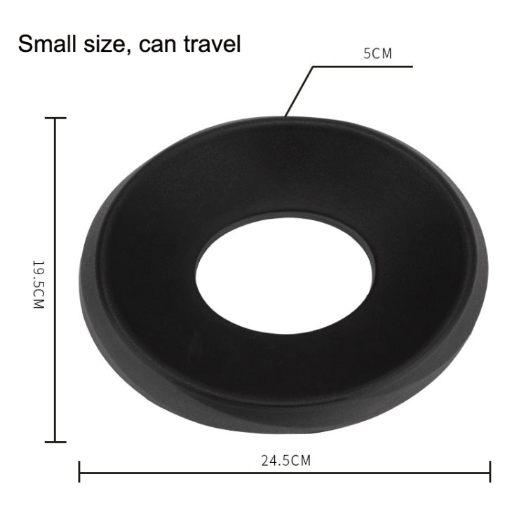 Black circular helmet support pad with center hole, about 24.5cm diameter
