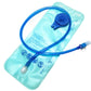 Foldable 2L water bag with blue cap, long drinking hose and white mouthpiece, aqua