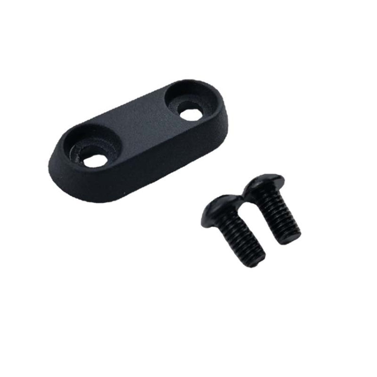 Black vertical tube fixed block with two mounting holes and two screws