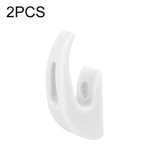 White scooter storage hook, curved plastic bracket with mounting hole