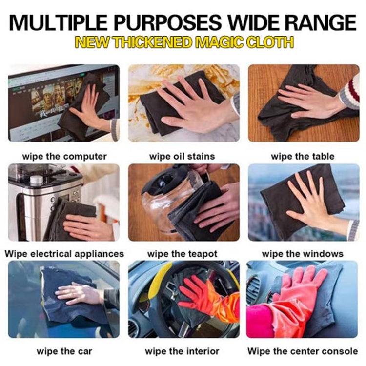 Grey microfiber cleaning cloths for multiple surfaces, hands wiping