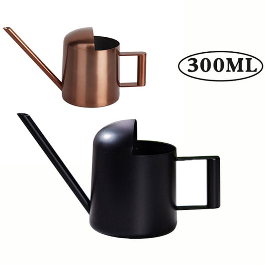 Bronze and black stainless steel watering cans with long spouts, 300ML capacity