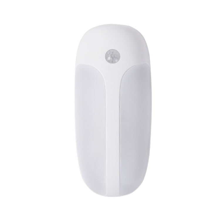 White oval motion sensor LED light with built-in infrared lens on top