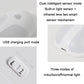 White LED light close-up showing USB charging port and sensor window