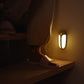 Wall-mounted LED body sensor light with a glowing oval LED panel