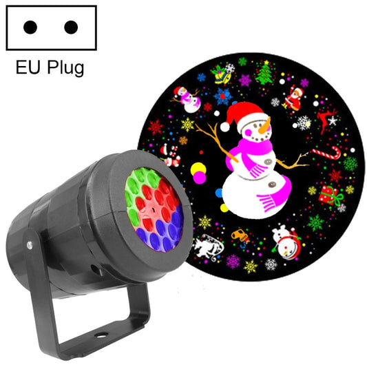 LED snowflake projector light with EU plug and rotating multi-color pattern lens