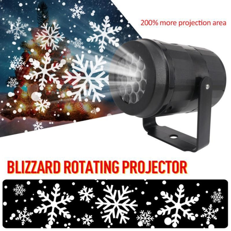 Rotating LED snowflake projector light with wide projection