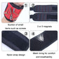 Red magnetic wrist strap with segmented magnetic strip and mesh lining for comfort