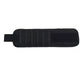 Black magnetic wrist strap with five vertical magnetic sections and adjustable wrist band