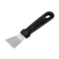 Straight-blade fridge defrosting scraper with black handle and metal blade