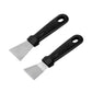 Two straight-blade defrosting scrapers with black grips