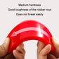 Red curved rubber squeegee edge detail with molded plastic backing