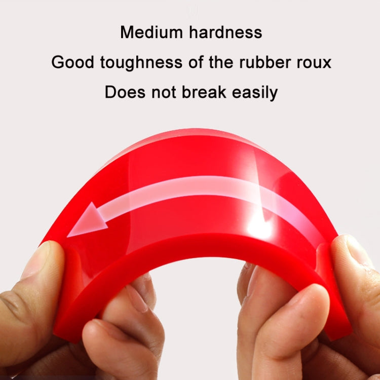 Red curved rubber squeegee edge detail with molded plastic backing