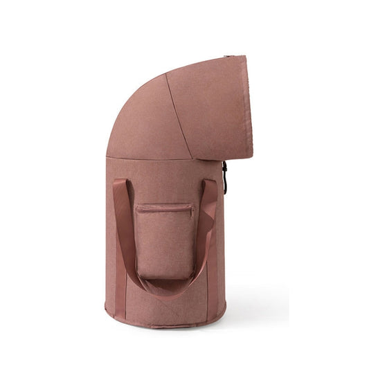Foldable brown knee foot bath tub with front pocket and hanging hook