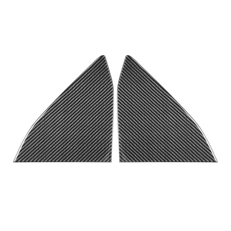 Set of 2 carbon-fiber-look rear quarter window triangle stickers, dark gray