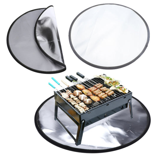 Round silver heat-insulation grill cover set with two curved shields