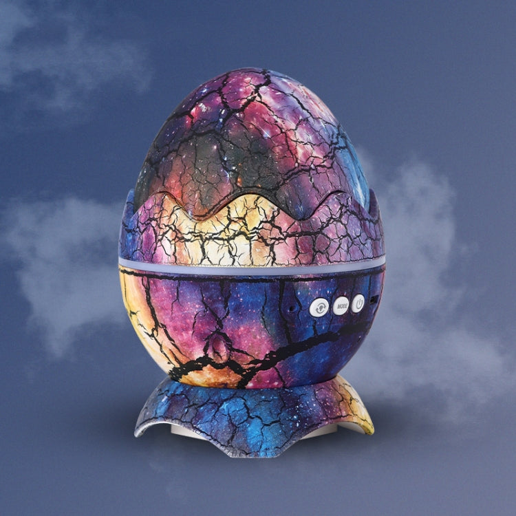 Multicolor LED dinosaur egg night light with crackled shell and control buttons