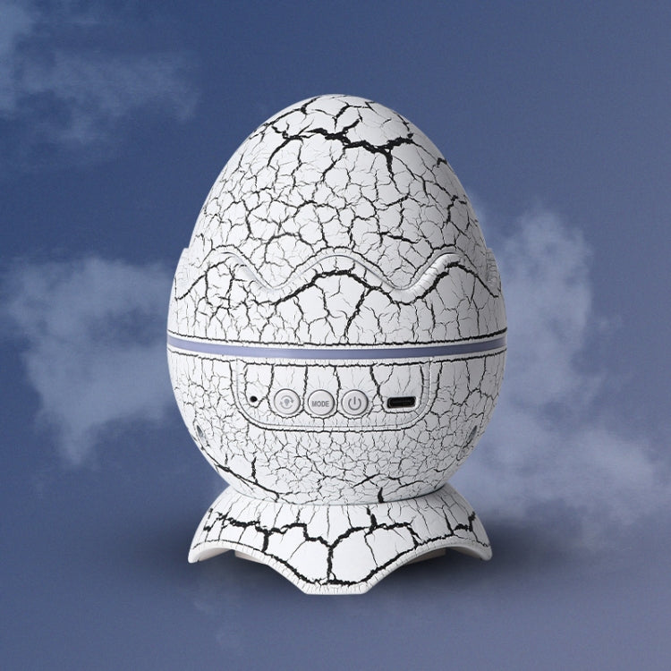 White LED dinosaur egg night light with crackled finish and control panel