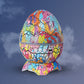 Colorful LED dinosaur egg night light with crackled shell and control panel