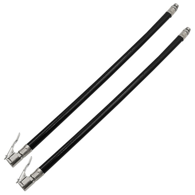 2-pack bicycle tire inflator hoses with metal nozzle ends (black)