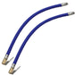2-pack bicycle tire inflator hoses with metal nozzle ends (blue)