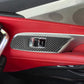 Installed carbon-fiber-pattern bezel sticker around lift button switches in car interior