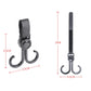 Two adjustable hook mounts with gray strap and curved metal hooks