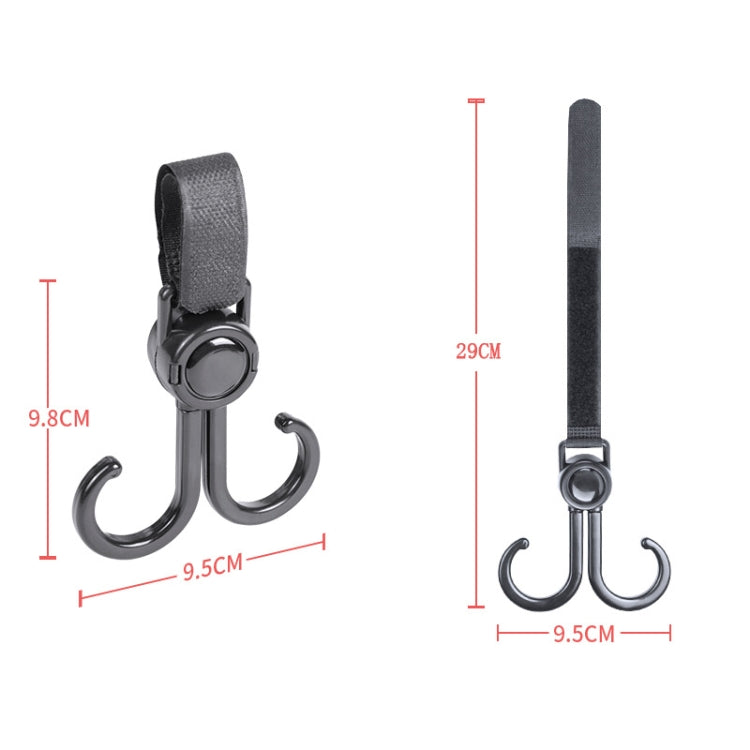 Two adjustable hook mounts with gray strap and curved metal hooks