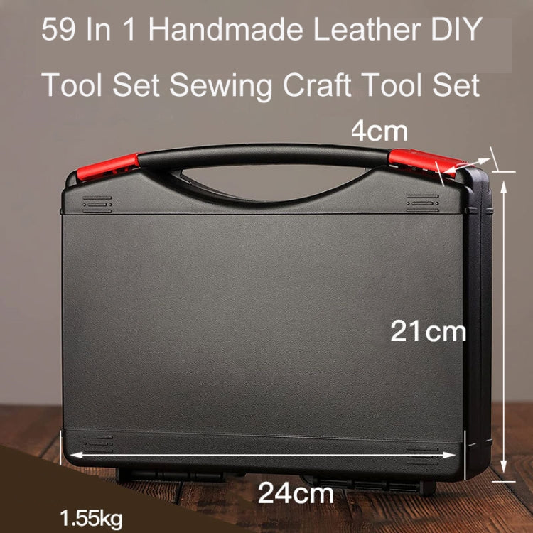 Black storage case for leather DIY sewing tools with built-in carrying handle