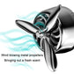 Car air outlet perfume swivel fan, metallic silver with three-blade propeller