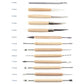 Wood-handled clay sculpting tools set with multiple carving and shaping tips