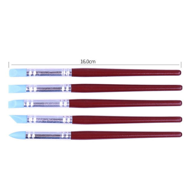 Clay sculpting tools with maroon and blue handles, side-by-side with size labels