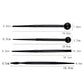 Black clay carving tools with rounded tips and printed measurements