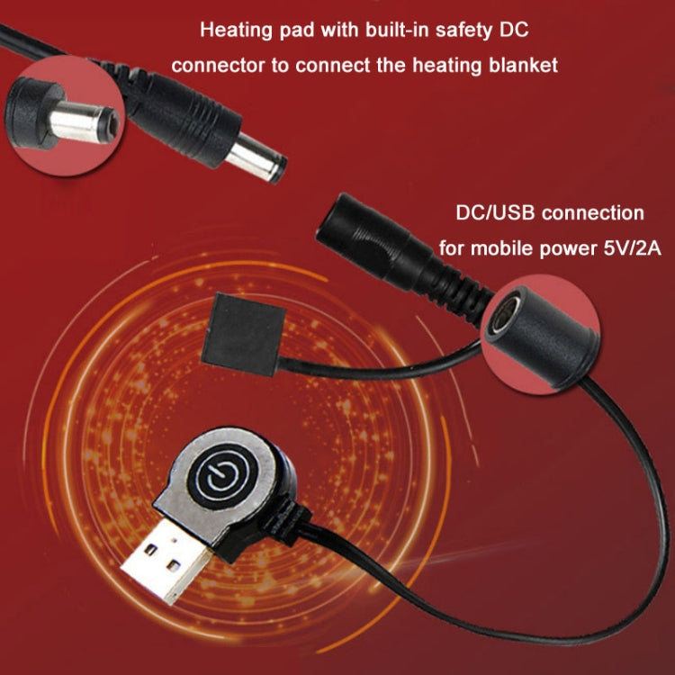 DC/USB power connection cable and controller for electric heating blanket