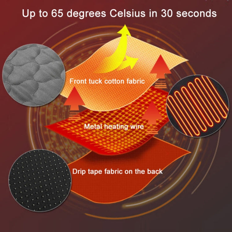 Heating cushion showing metal heating wire layout and layered fabric construction