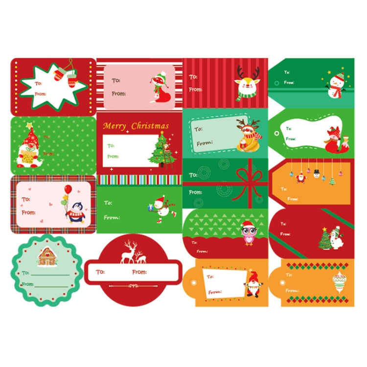 Christmas gift stickers with holiday tags and labels, red and green