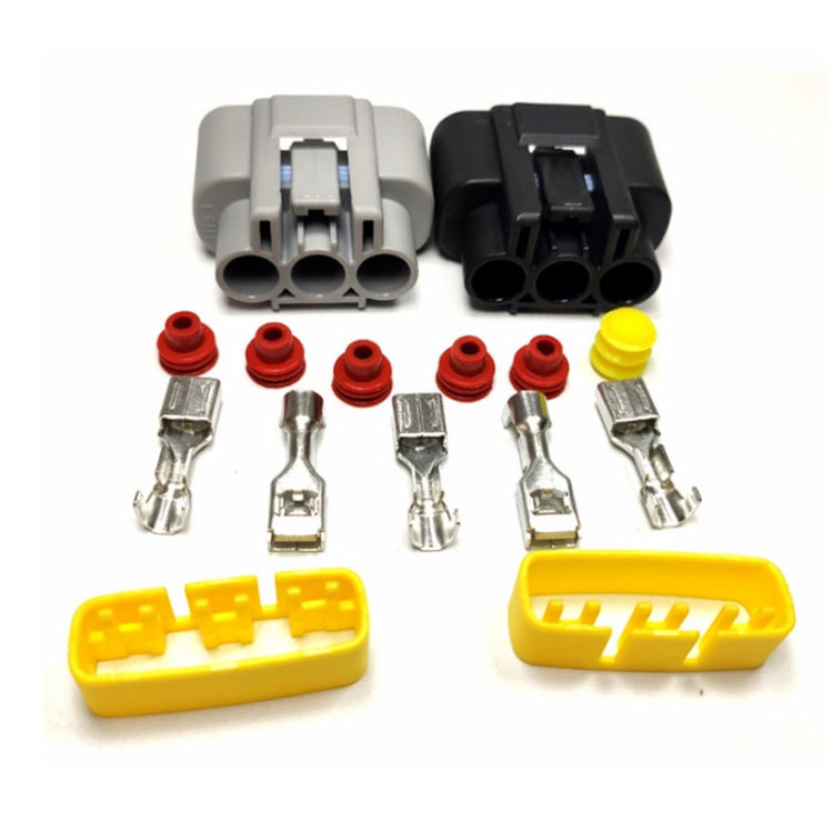Motorcycle rectifier connector pair plugs with wires, red seals, and yellow housings